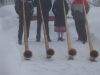 Winterlicher Auftritt beim Restaurant Edelweiss auf der Rigi für das 100-Jahr Jubiläum des Ski-Club Luzern, Winter 2004
